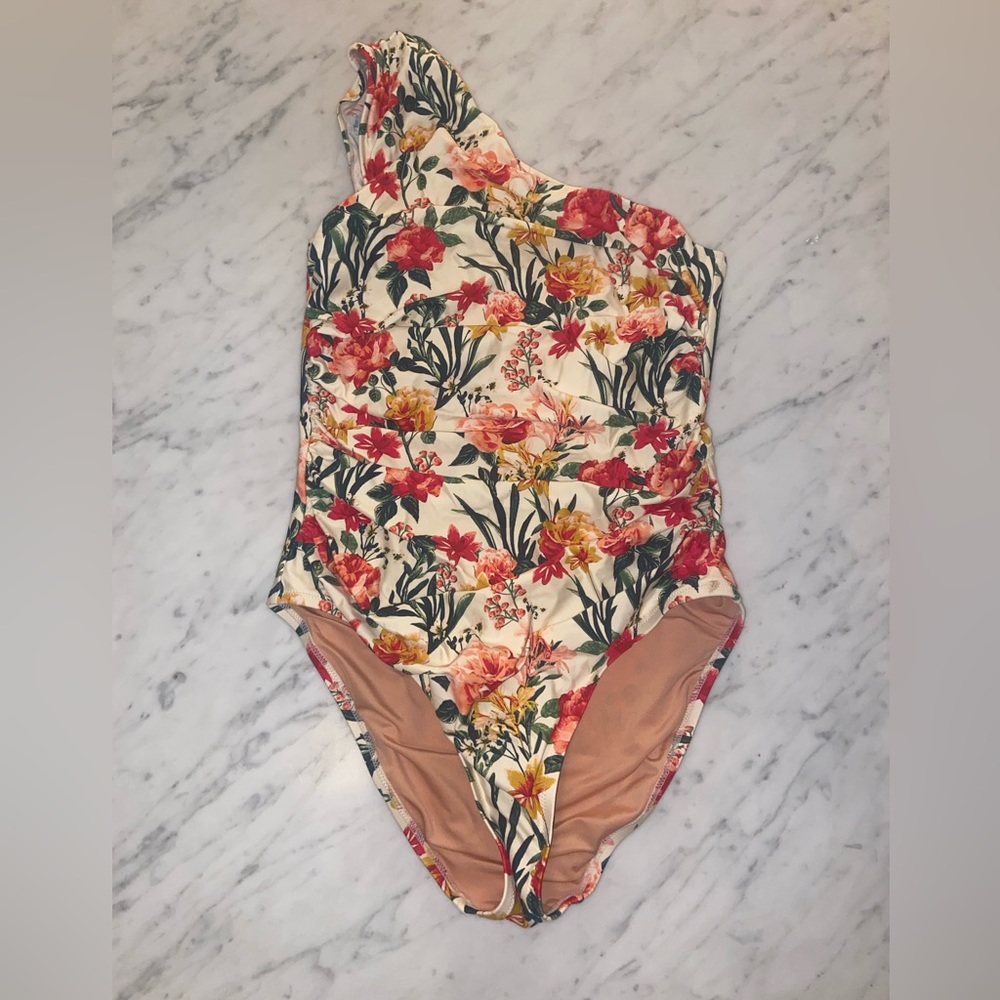 J.Crew floral one-shoulder swimsuit
